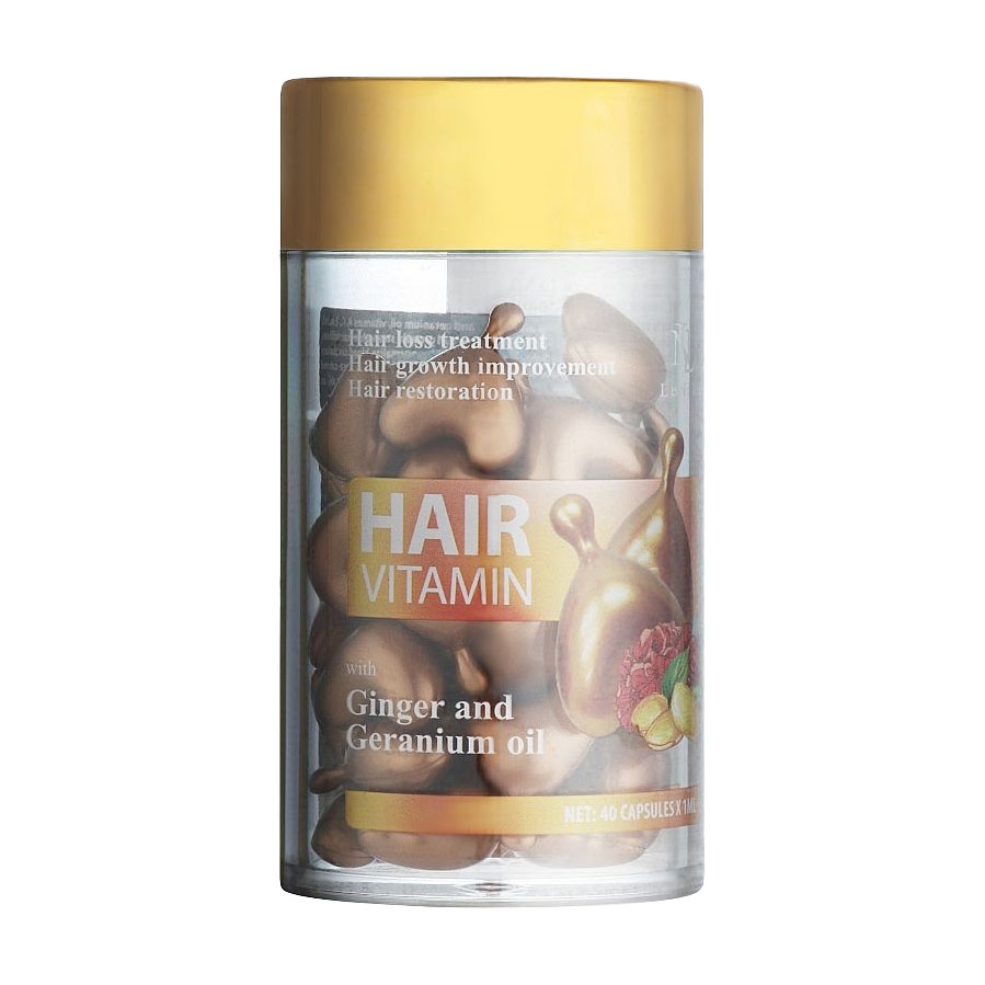 Капсули LeNika Hair Vitamin проти випадіння та для росту волосся, з імбиром та олією герані, 40*1 мл